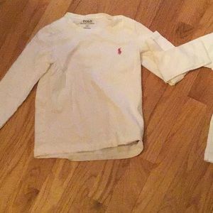 Girls Lot of 2 white tee shirts size 5